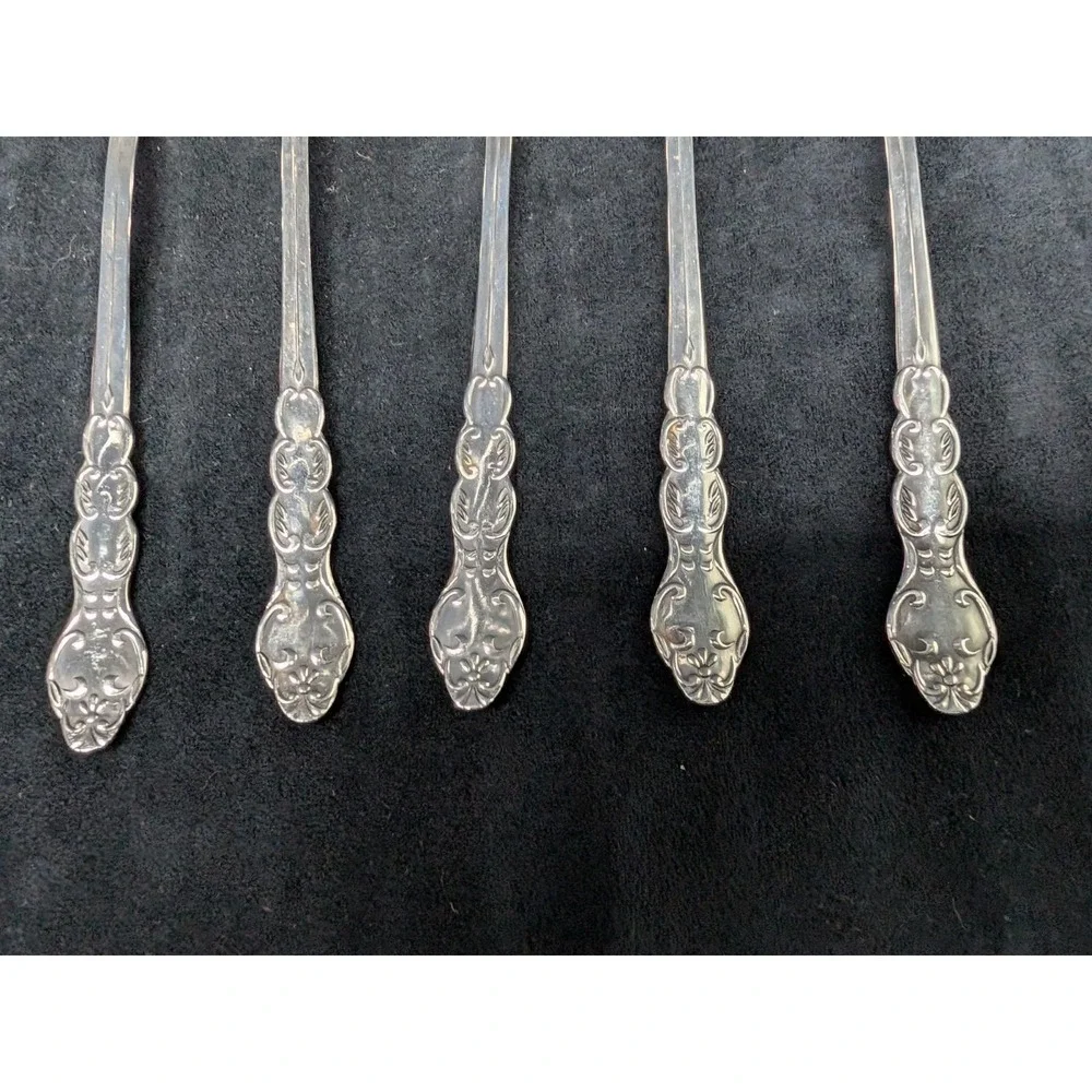 Vtg National Stainless Flatware Japan Nancy Iced Tea Spoons Lot of 8